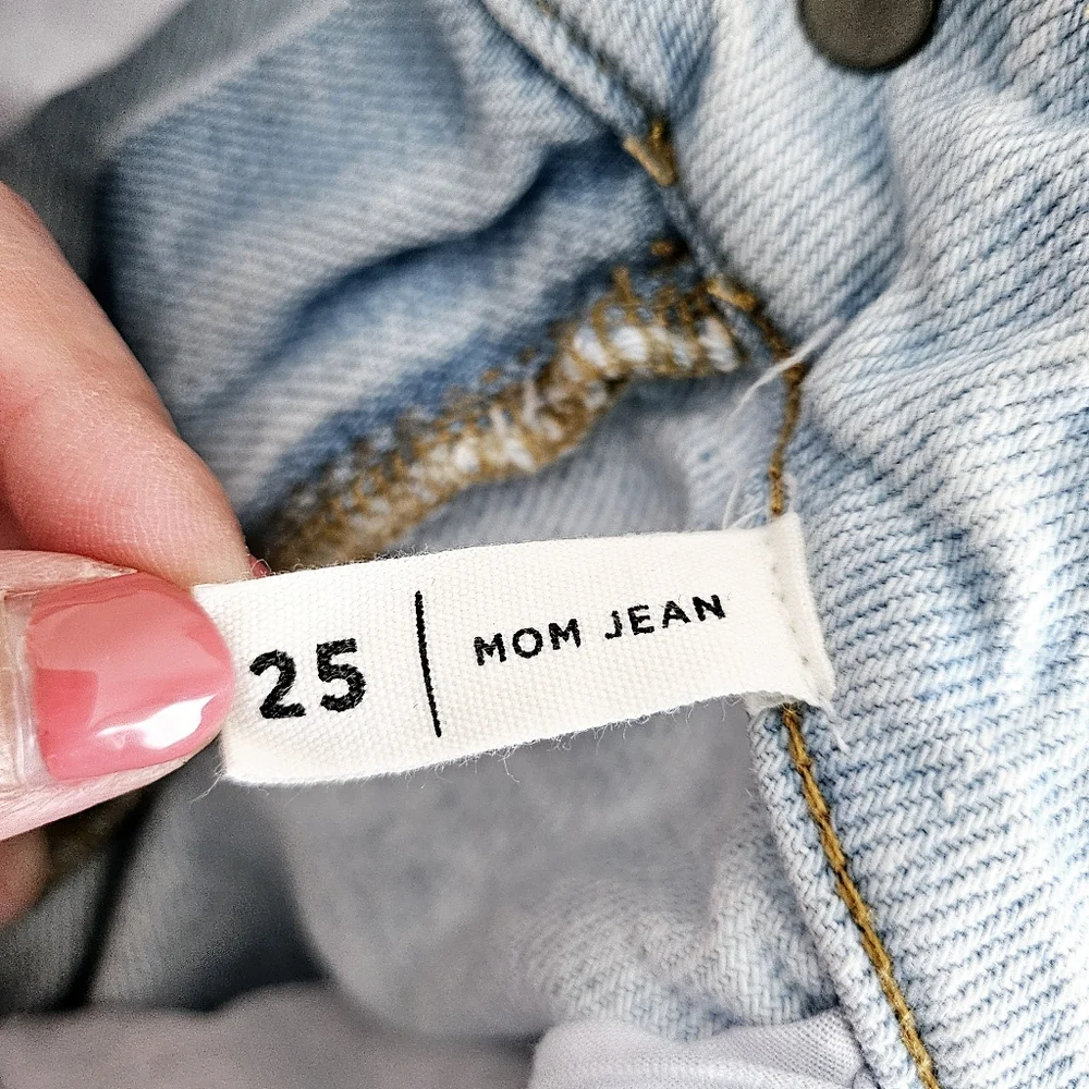 Pacsun Mom Light Blue Jeans High Waist 100% Cotton SZ 25 - Picture 6 of 12